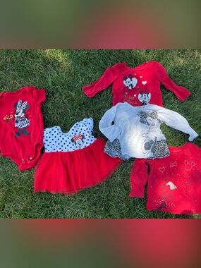 Disney Minnie Mouse Red & White Toddler Clothing Set
